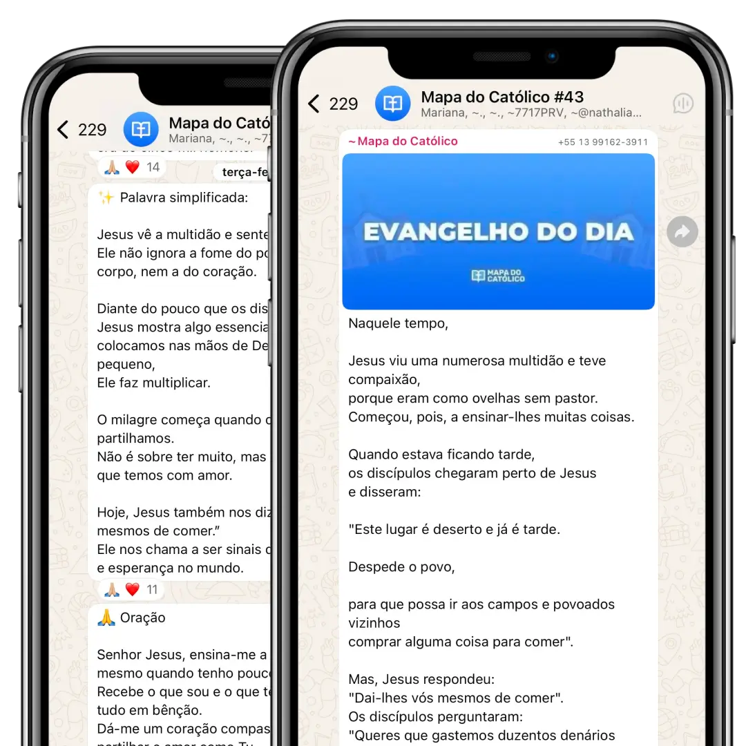 Evangelho no Whatsapp em smartphones